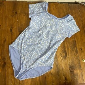Athleta girl Size xl or 14 Short sleeve one piece swim suit Light blue